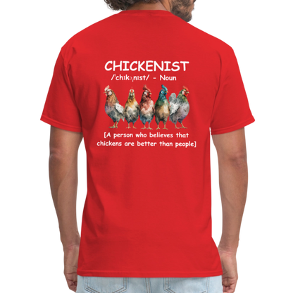 Chickenist T-Shirt (double sided print) - red