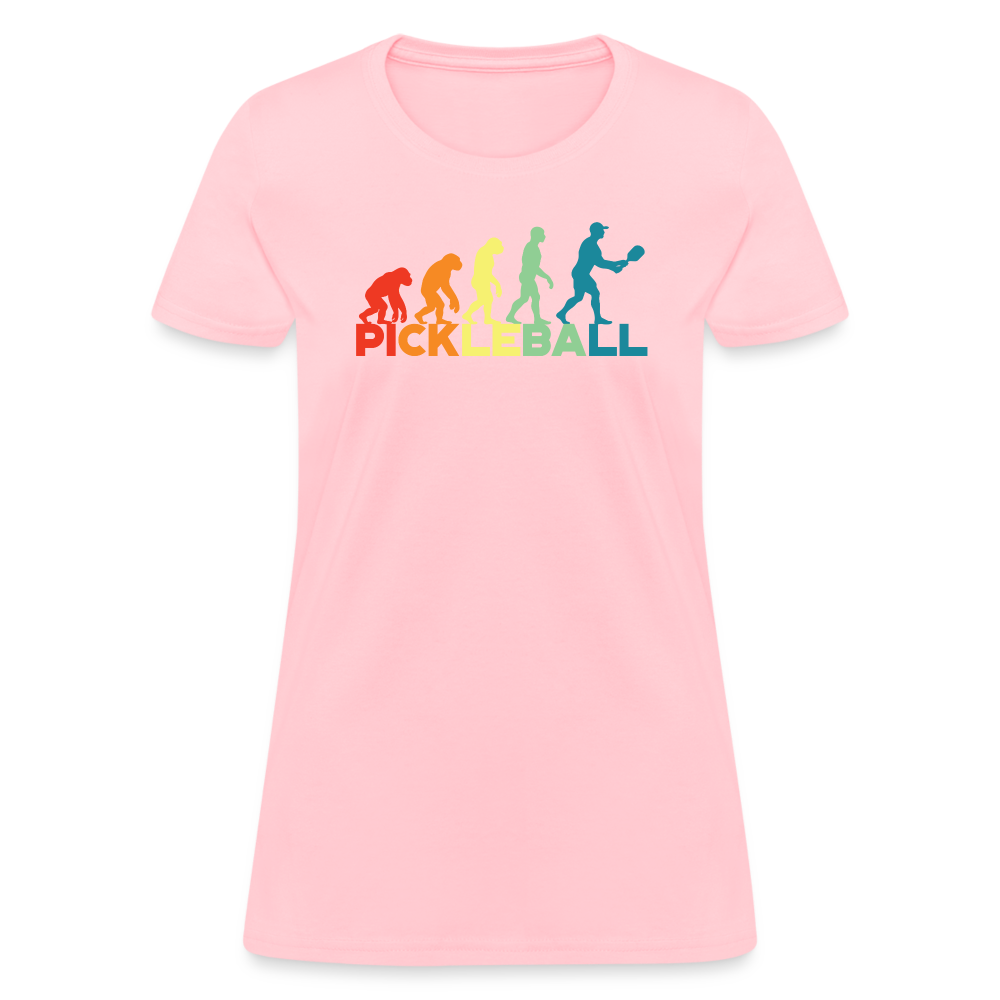 Pickleball Evolution Women's Contoured T-Shirt - pink