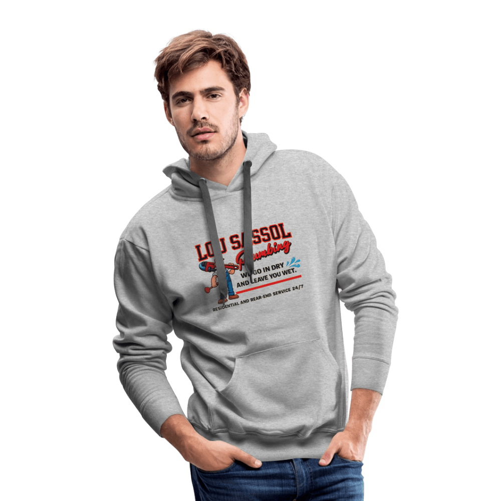 Lou Sassol Plumbing Hoodie – Funny Adult Humor Hoodie for Men Color: white