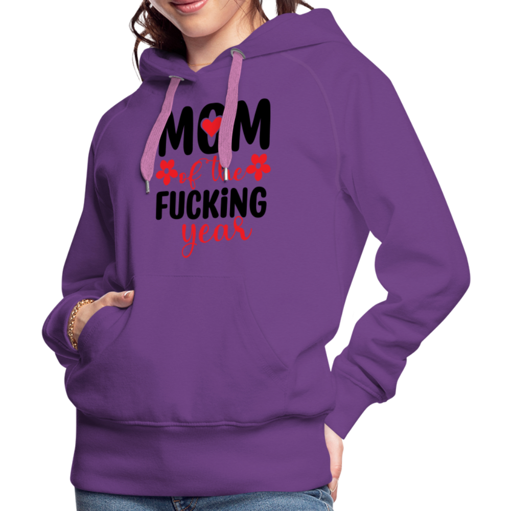 Mom of the Fucking Year Women’s Premium Hoodie - purple 