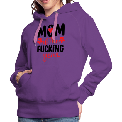 Mom of the Fucking Year Women’s Premium Hoodie - purple 