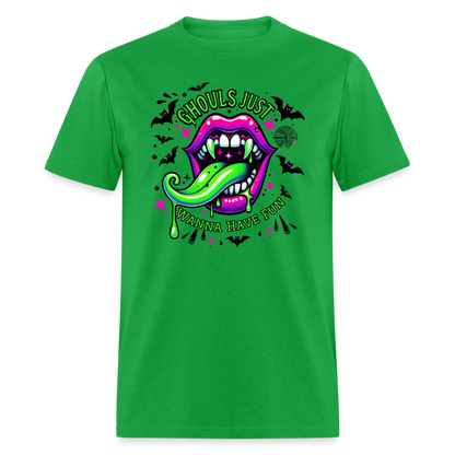 Ghouls Just Wanna Have Fun T-Shirt - bright green