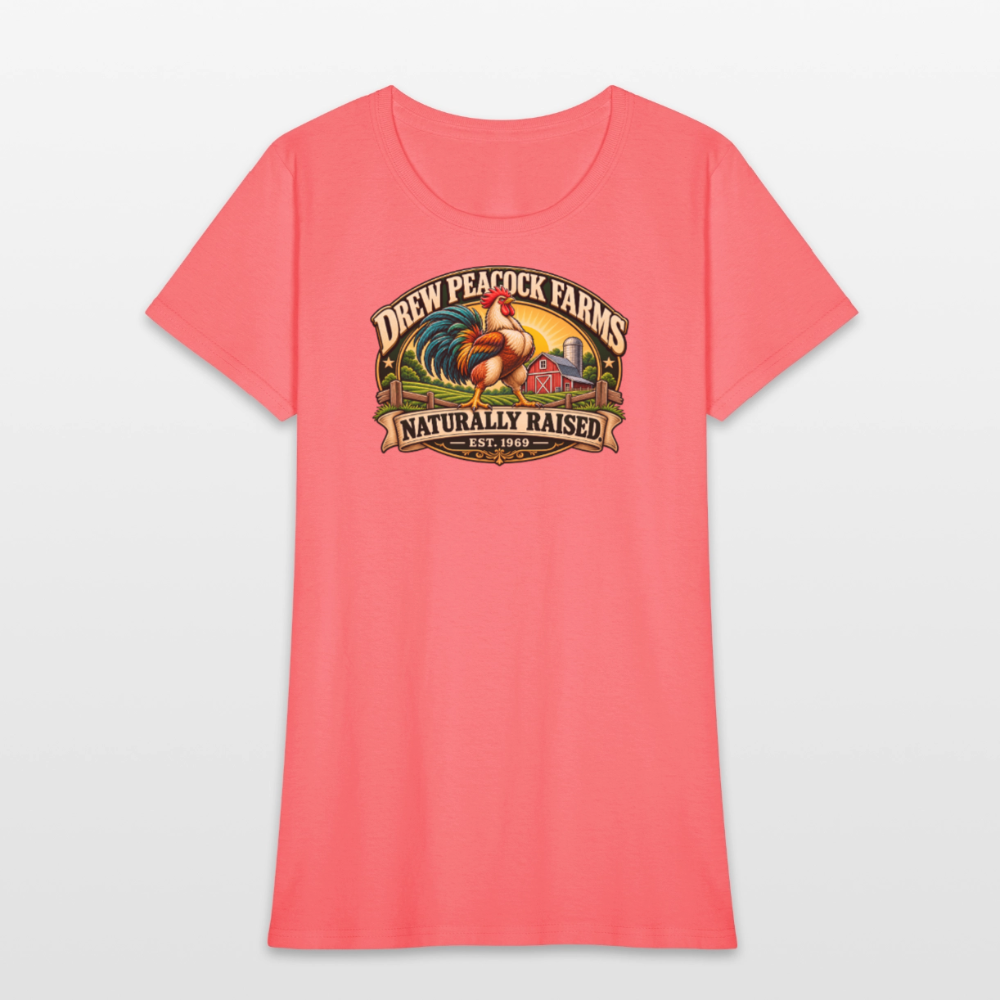 Drew Peacock Farms Women's T-Shirt - coral