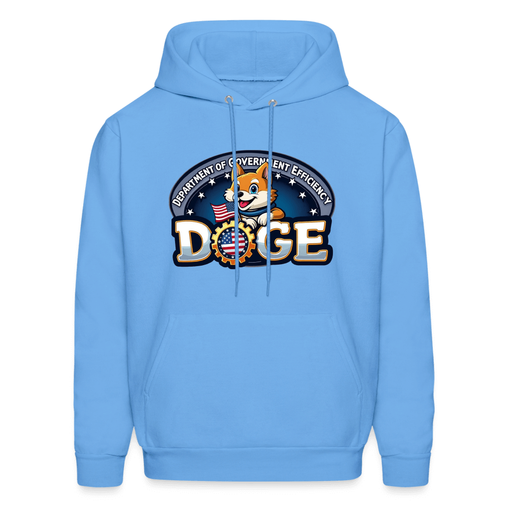 DOGE Logo (Dept of Government Efficiency) Hoodie - carolina blue