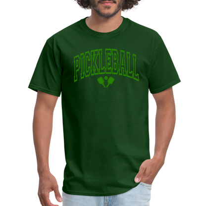 Pickleball T-Shirt (Green Arch Letters) - forest green