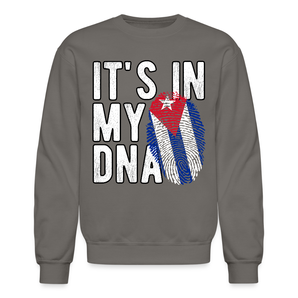 Cuban DNA Sweatshirt – Fingerprint Flag Design - asphalt gray