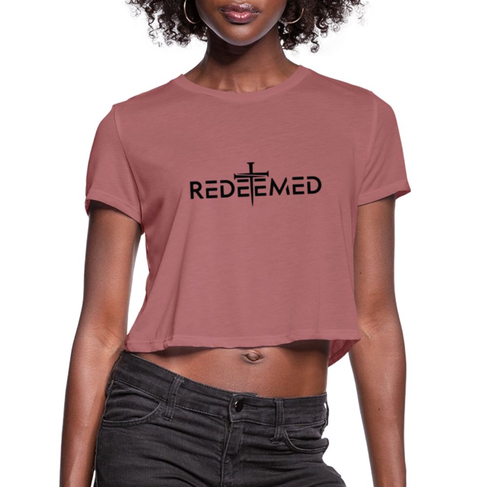Redeemed Women's Cropped T-Shirt - mauve