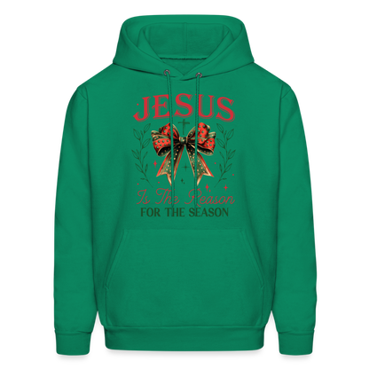 Jesus Is The Reason For The Season Hoodie - kelly green