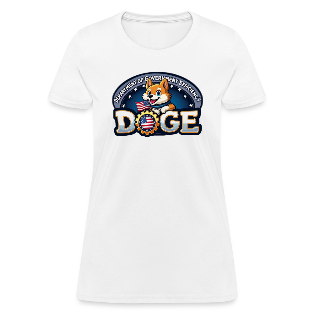 DOGE Logo (Dept of Government Efficiency) Women's Contoured T-Shirt - white