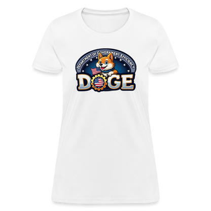 DOGE Logo (Dept of Government Efficiency) Women's Contoured T-Shirt - white