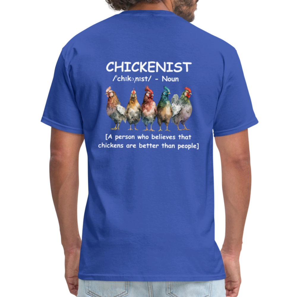 Chickenist T-Shirt (double sided print) - royal blue