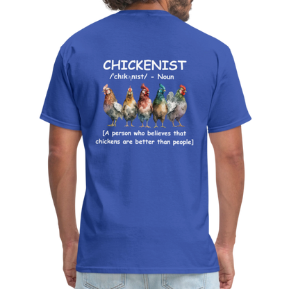 Chickenist T-Shirt (double sided print) - royal blue