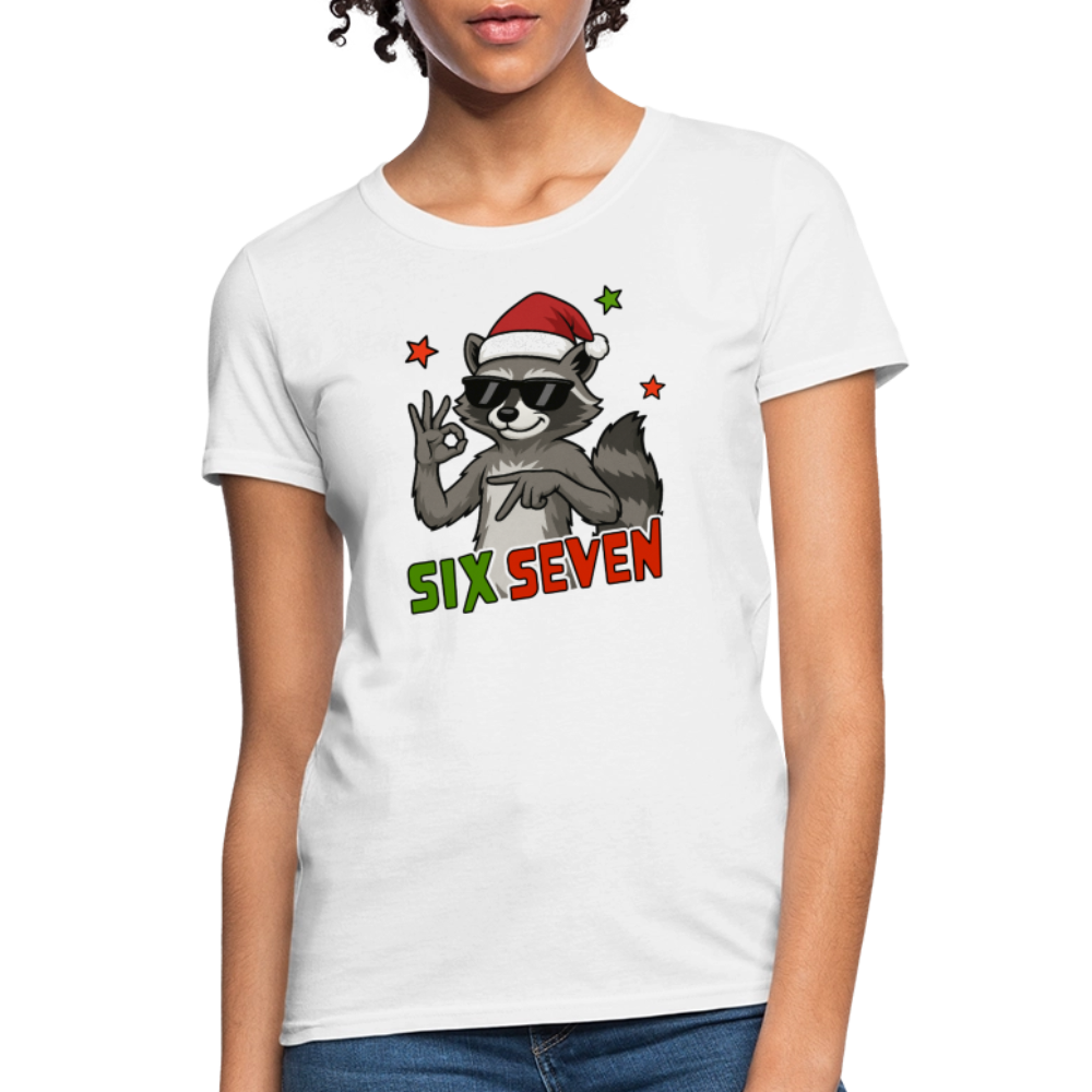 Six Seven 67 Raccoon Women’s T-Shirt - white