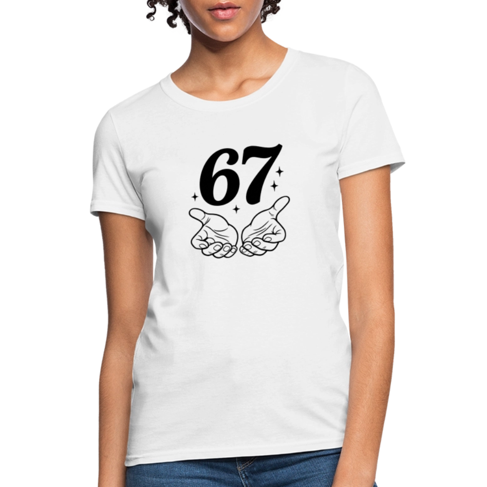 Six Seven 67 Hand Gesture Women's T-Shirt - white