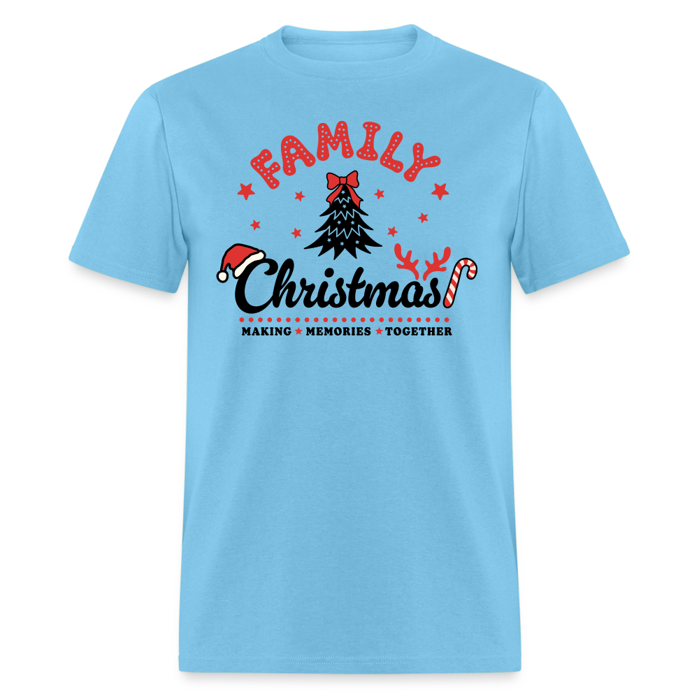 Family Christmas Making Memories Together T-Shirt - aquatic blue