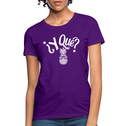 Y Que Piña (Latin Attitude) Women's Contoured T-Shirt - purple