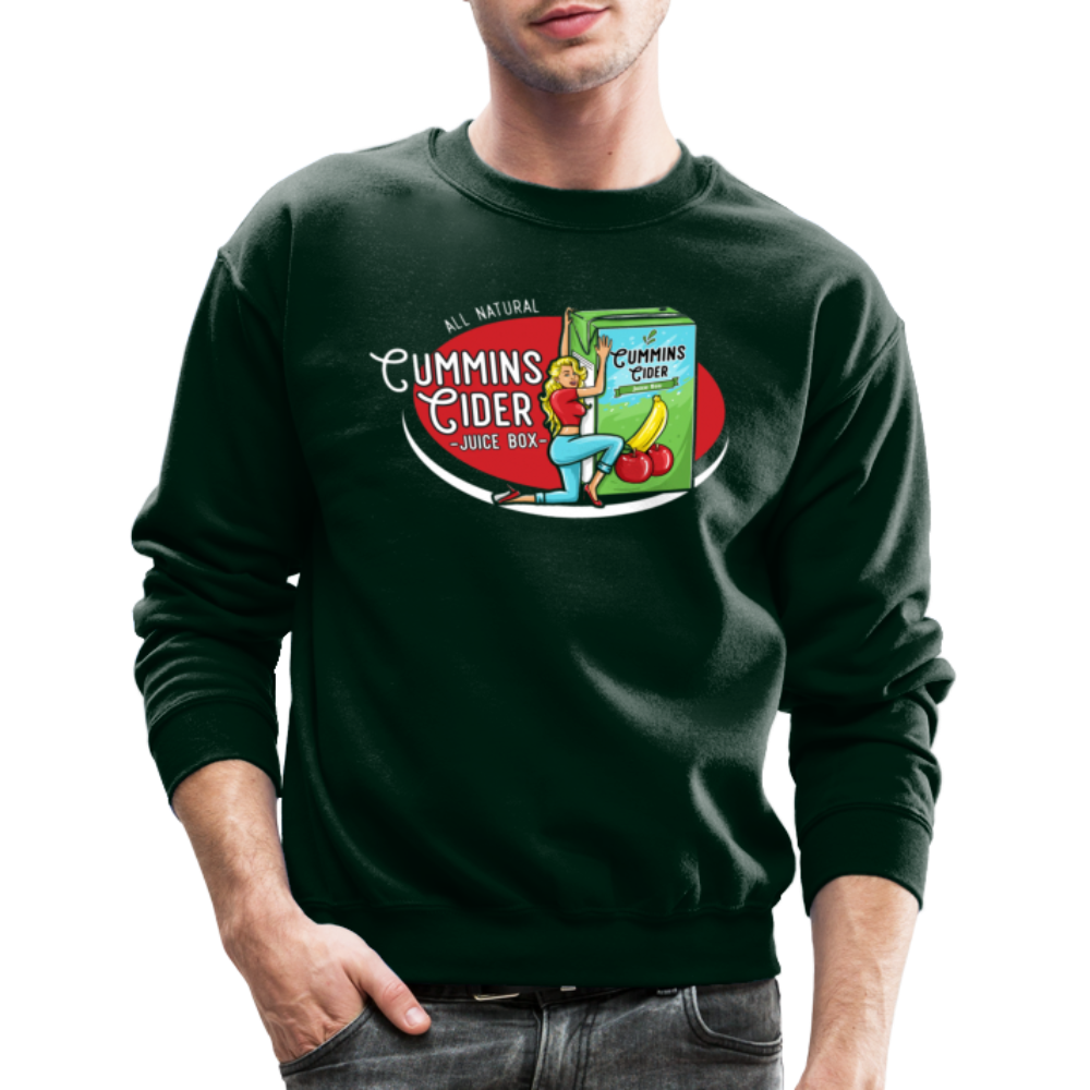 Cummins Cider Juice Box (Adult Sexual Humor) Sweatshirt - forest green