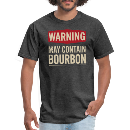 Warning May Contain Bourbon T-Shirt - heather black