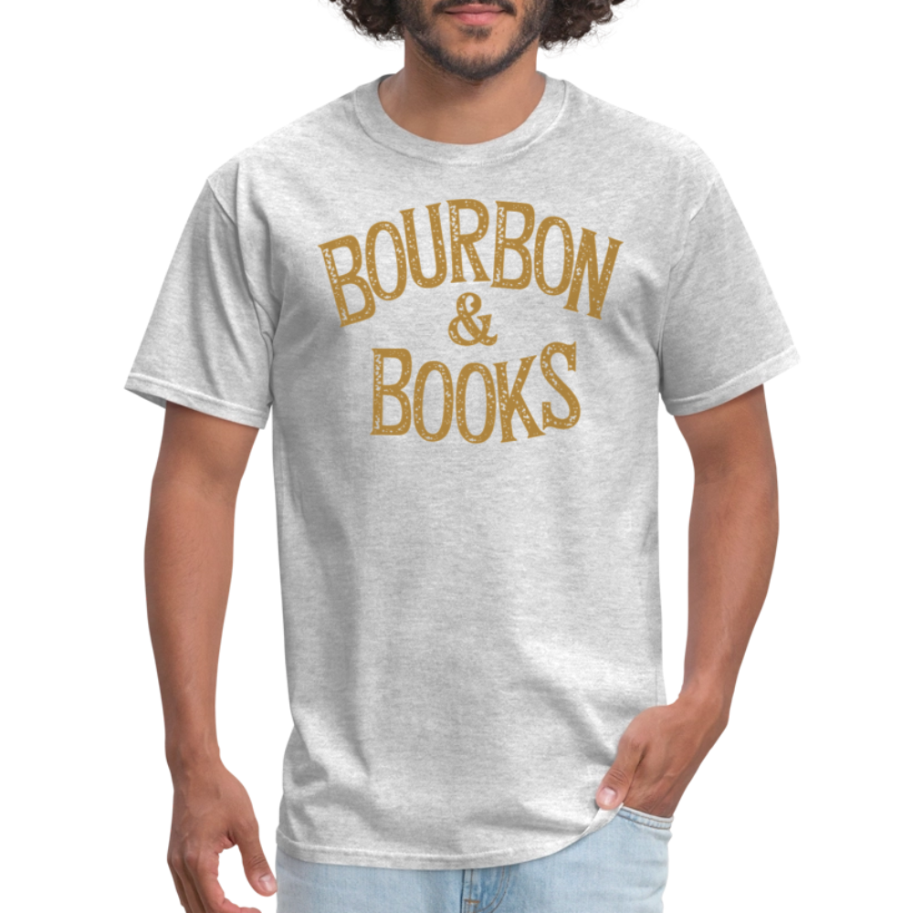 Bourbon & Books T-Shirt - heather gray