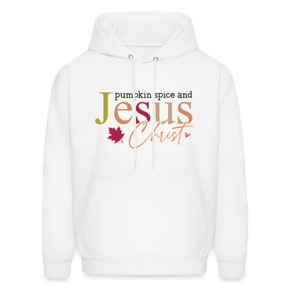 Pumpkin Spice and Jesus Christ Hoodie - white