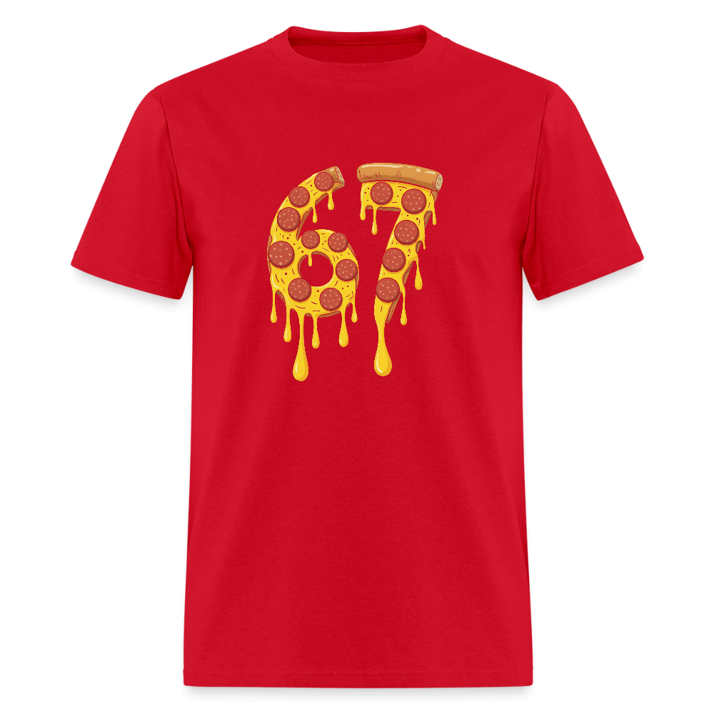 Six Seven 67 Pizza T-Shirt Color: red