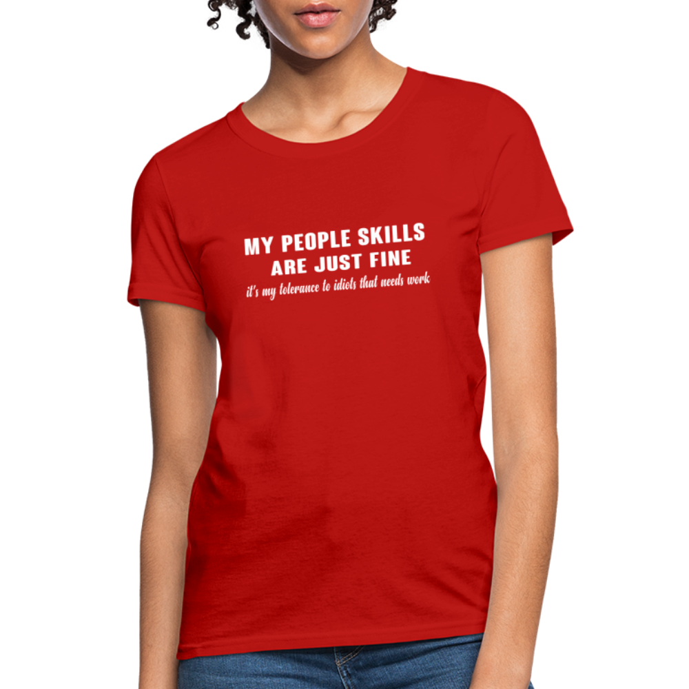 It's My Tolerance To Idiots That Needs Work Women's T-Shirt - red