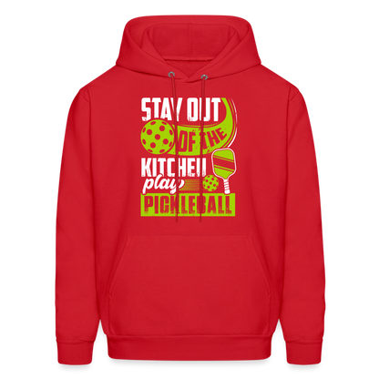 Stay Out Of The Kitchen Play Pickleball Hoodie - red