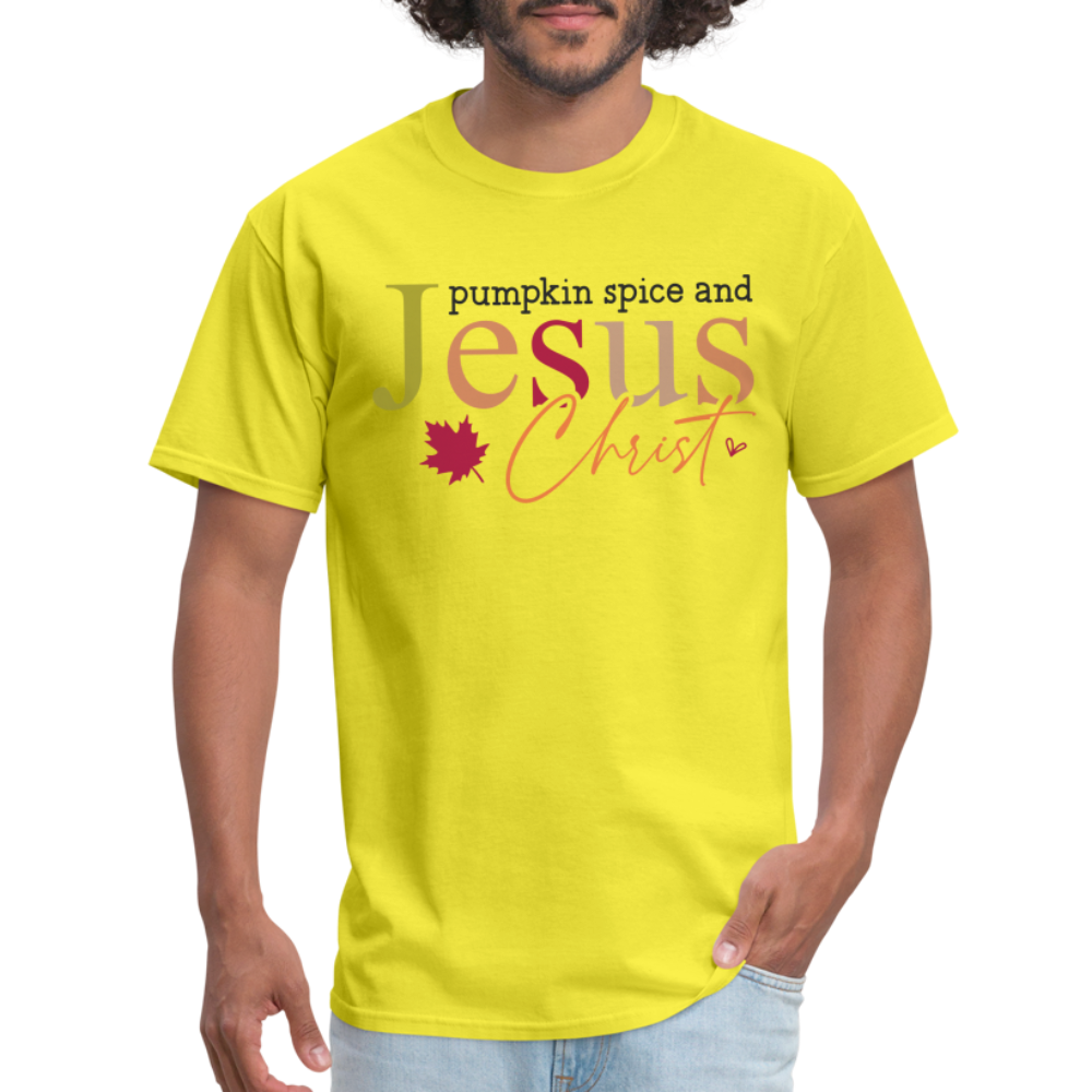 Pumpkin Spice and Jesus Christ T-Shirt - yellow