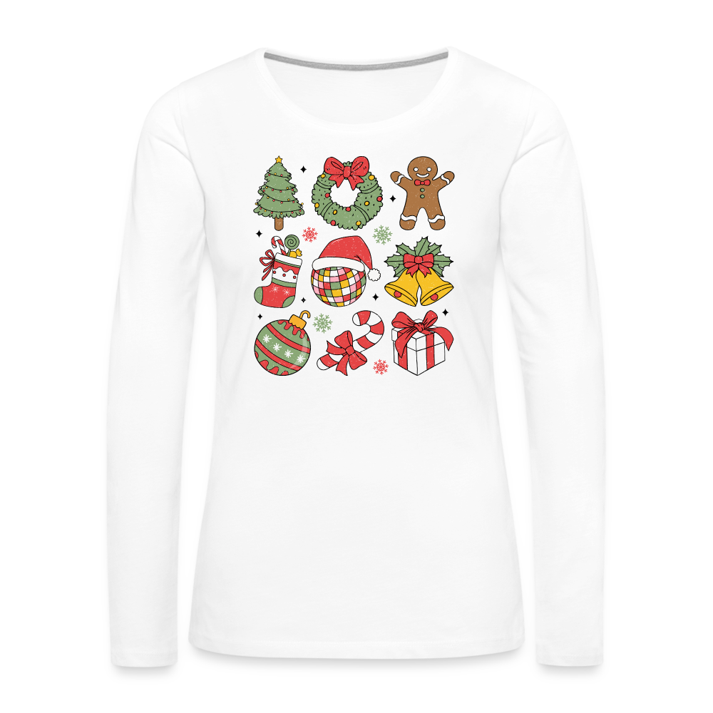 Christmas Holiday Season Women's Premium Long Sleeve T-Shirt - white