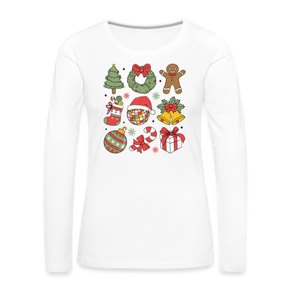 Christmas Holiday Season Women's Premium Long Sleeve T-Shirt - white