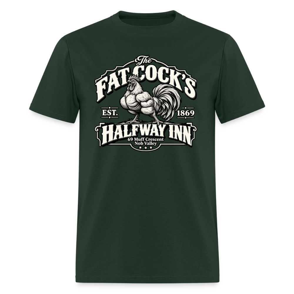 Fat Cock’s Halfway Inn T-Shirt - forest green