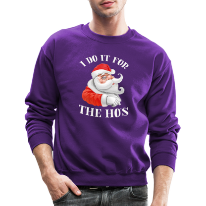 Christmas Santa - I Do It For The Ho's Sweatshirt - purple