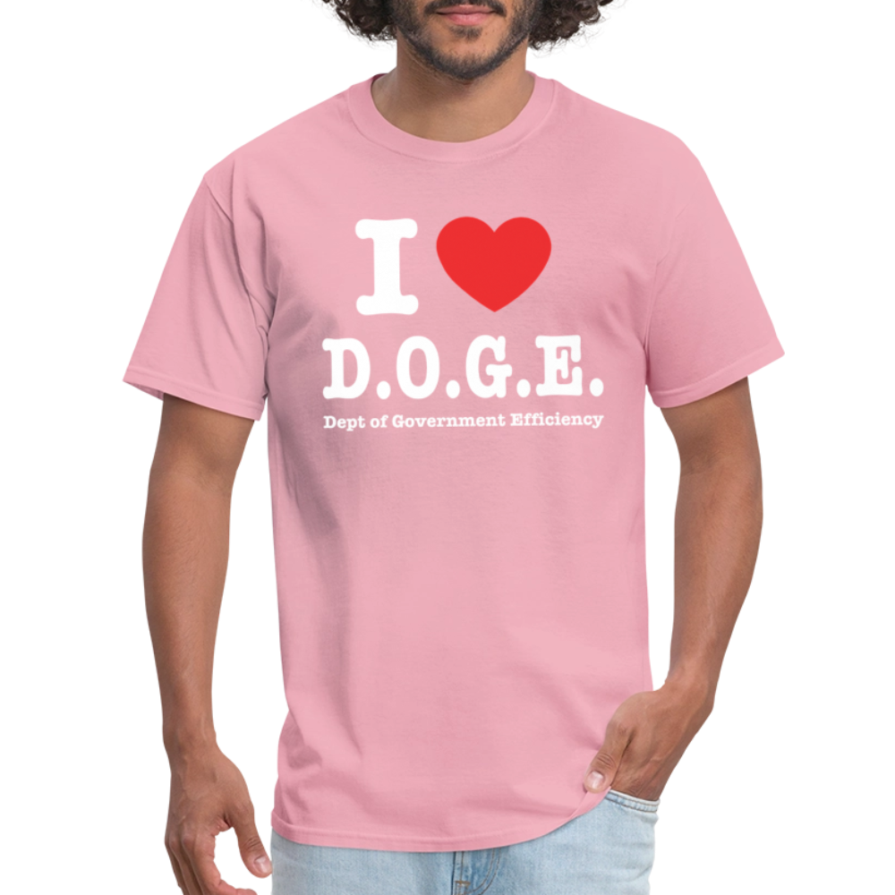 I Love DOGE (Dept of Government Efficiency) T-Shirt - pink