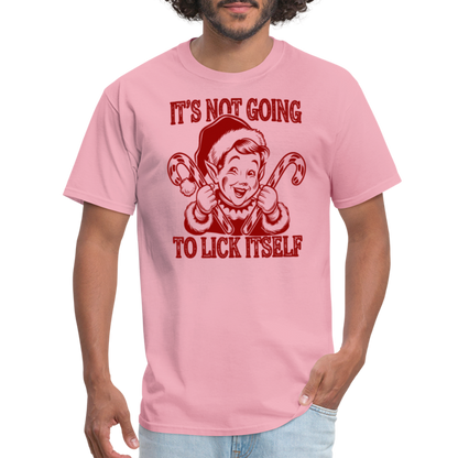 It's Not Going To Lick Itself (Naughty Christmas Elf) T-Shirt - pink