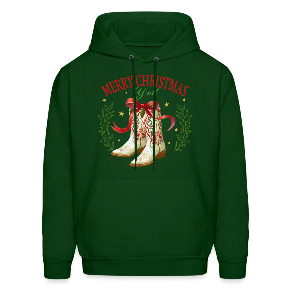 Merry Christmas Y'all Hoodie - forest green