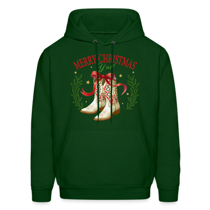 Merry Christmas Y'all Hoodie - forest green