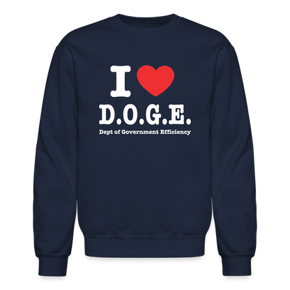 I Love DOGE (Dept of Government Efficiency) Sweatshirt - navy