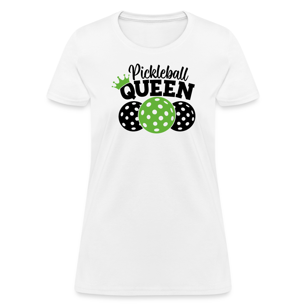 Pickleball Queen Women's Contoured T-Shirt - white