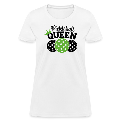 Pickleball Queen Women's Contoured T-Shirt - white