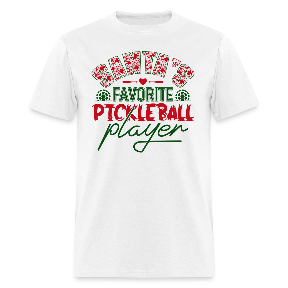 Santa's Favorite Pickleball Player T-Shirt - white