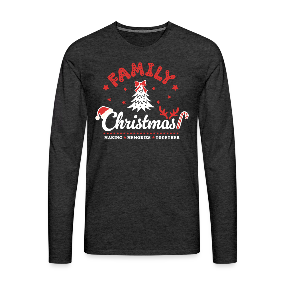 Family Christmas Making Memories Together Men's Premium Long Sleeve T-Shirt - charcoal grey