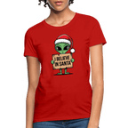 I Believe in Santa Women’s T-Shirt – Alien Christmas Tee