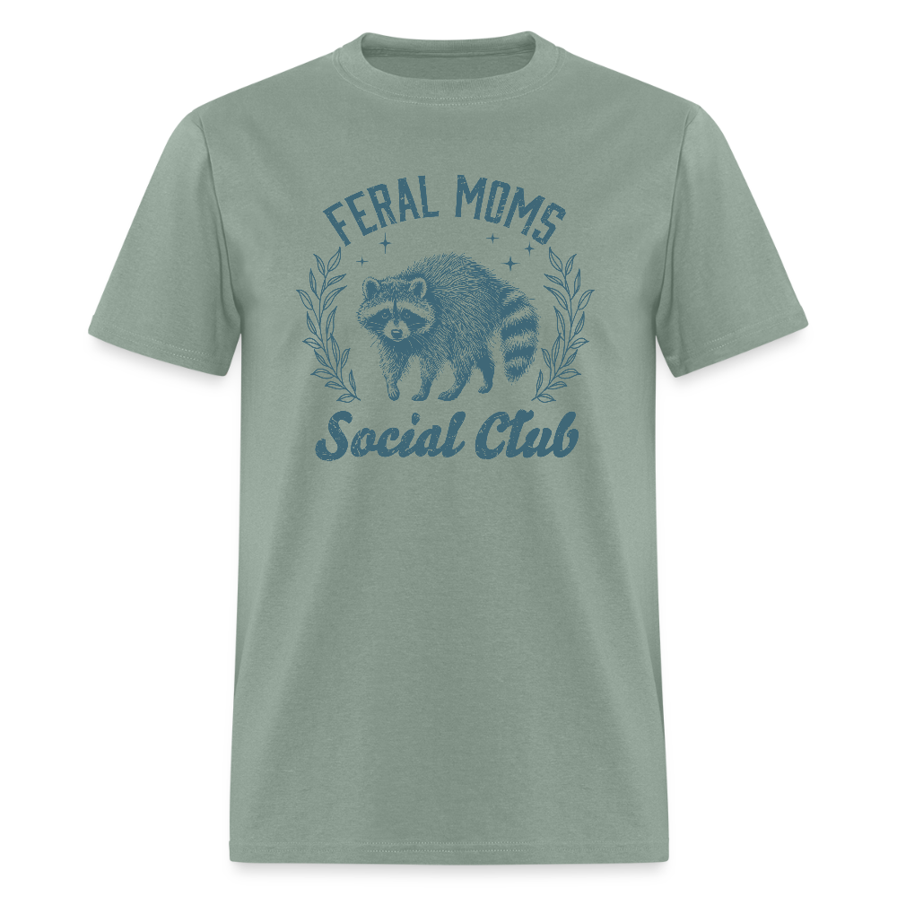 Feral Mom's Social Club T-Shirt - sage