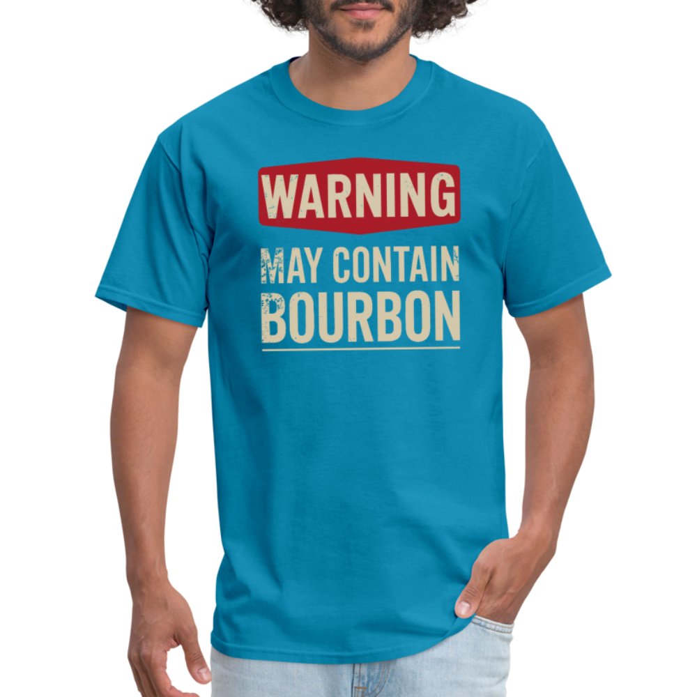 Warning May Contain Bourbon T-Shirt - turquoise