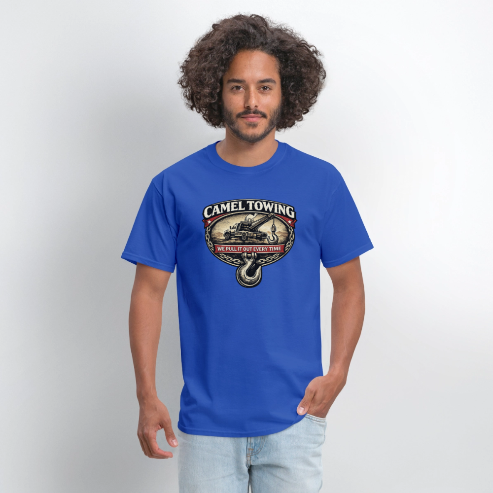 Camel Towing Funny Adult Humor T-Shirt Color: Red