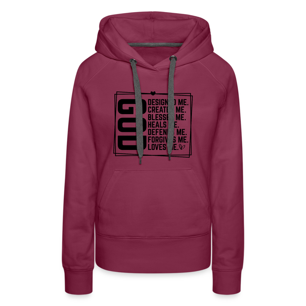 GOD Designed Me Women’s Premium Hoodie - burgundy