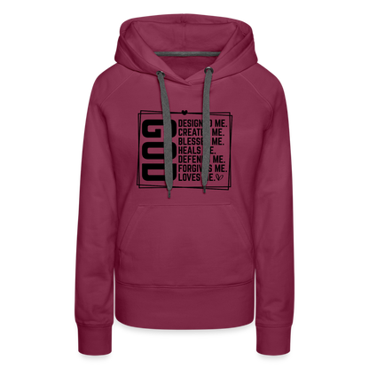 GOD Designed Me Women’s Premium Hoodie - burgundy