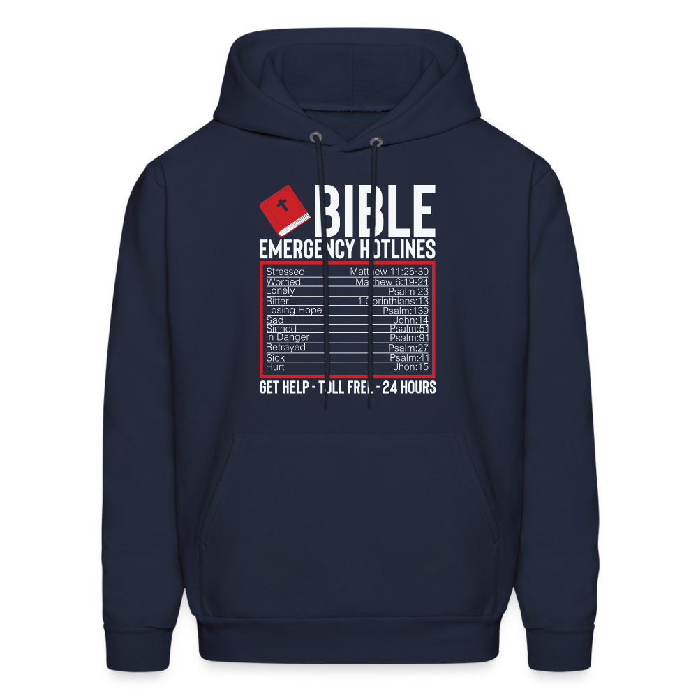 Bible Emergency Hotline (Scriptures) Hoodie - navy