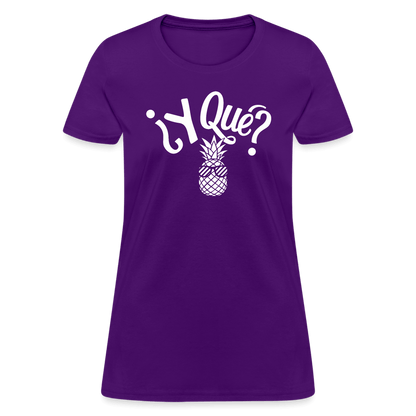 Y Que Piña (Latin Attitude) Women's Contoured T-Shirt - purple