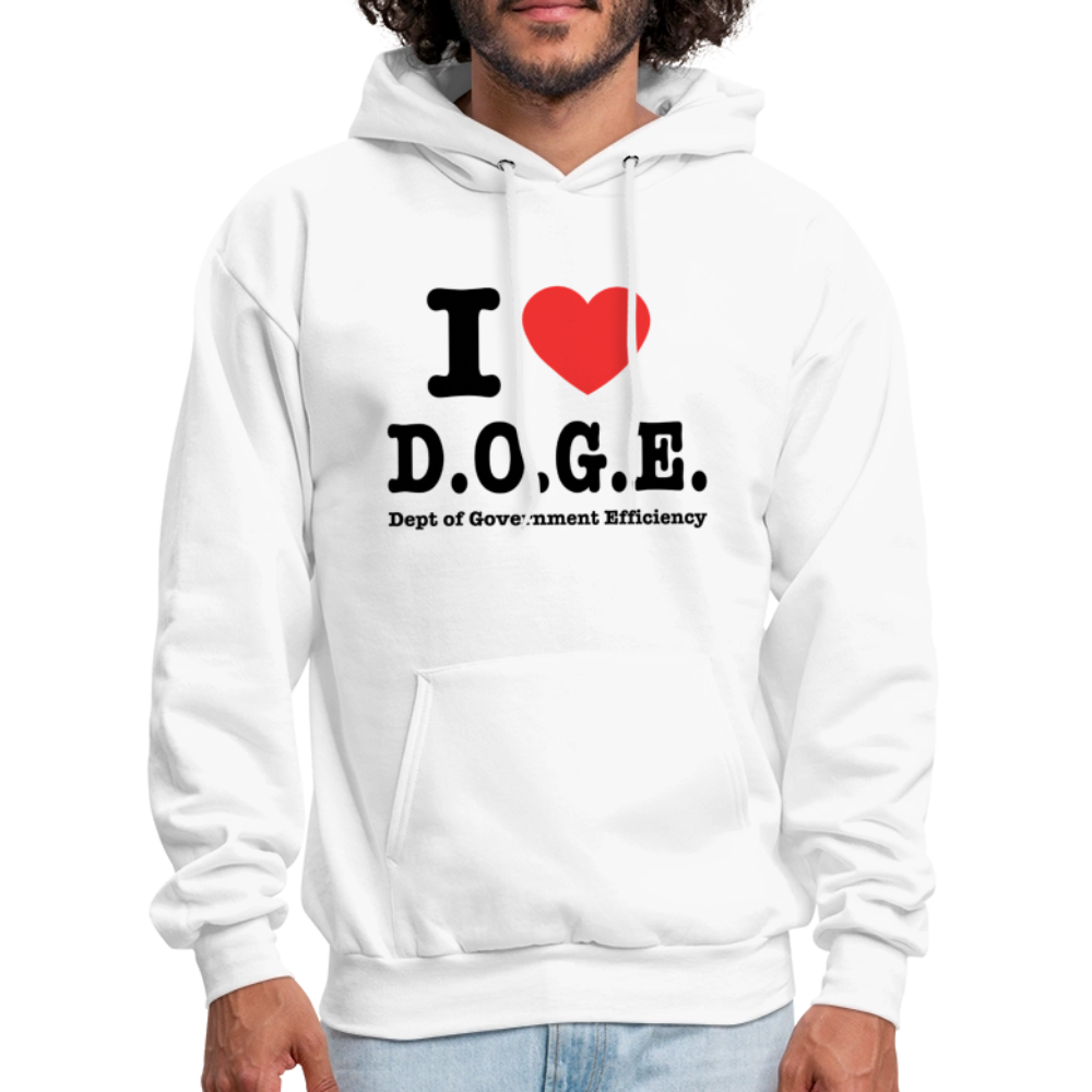 I Heart DOGE (Dept of Government Efficiency) Hoodie - white